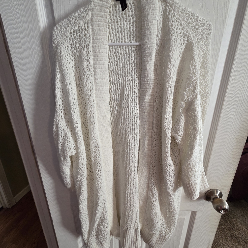 Torrid Cream Open-Knit Cardigan